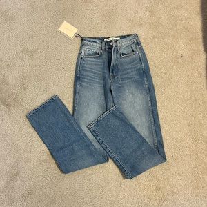 GRLFRND Denim Sara Super High Rise Slim Straight Jeans, size 24